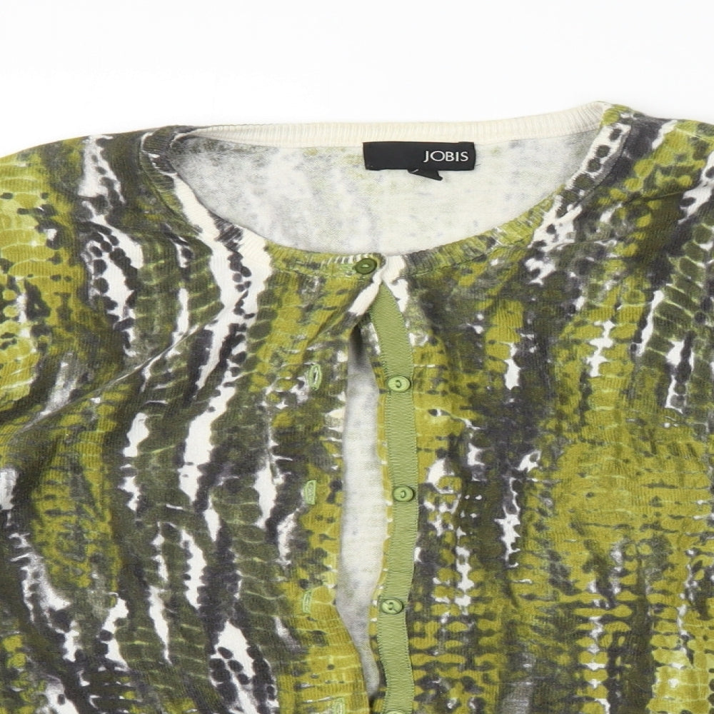 Jobis Womens Green Animal Print  Cardigan Jumper Size L