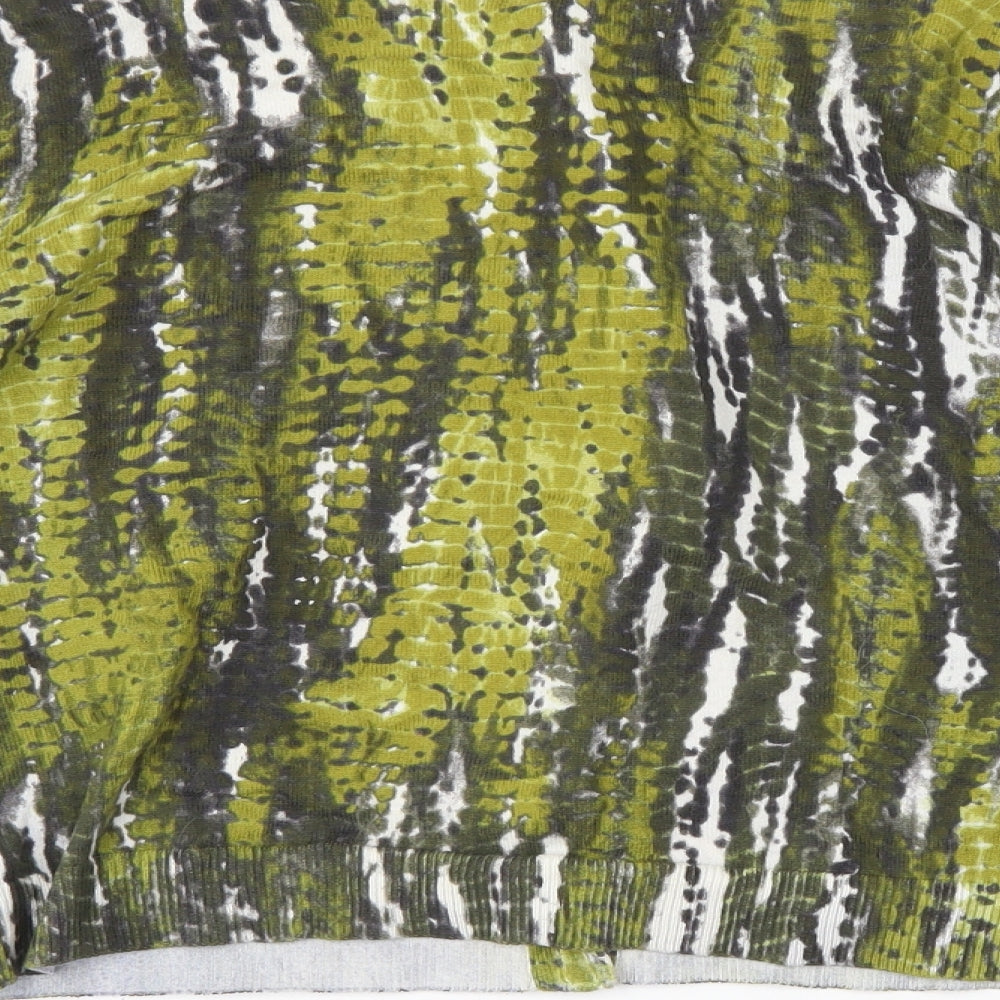 Jobis Womens Green Animal Print  Cardigan Jumper Size L
