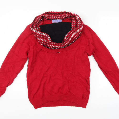 Autonomy Womens Red Argyle/Diamond  Pullover Jumper Size M