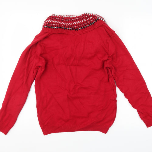Autonomy Womens Red Argyle/Diamond  Pullover Jumper Size M