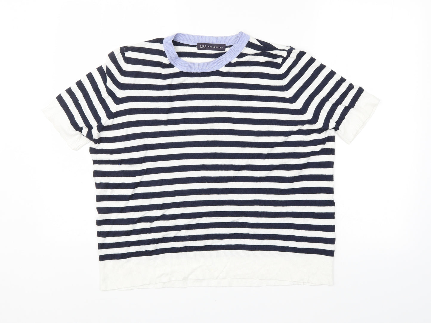 M&S Womens Multicoloured Striped  Pullover Jumper Size 16