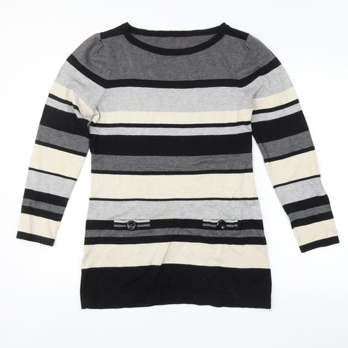 M&Co. Womens Multicoloured Striped  Pullover Jumper Size M