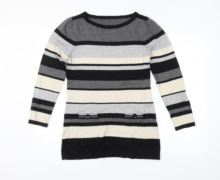 M&Co. Womens Multicoloured Striped Pullover Jumper Size M