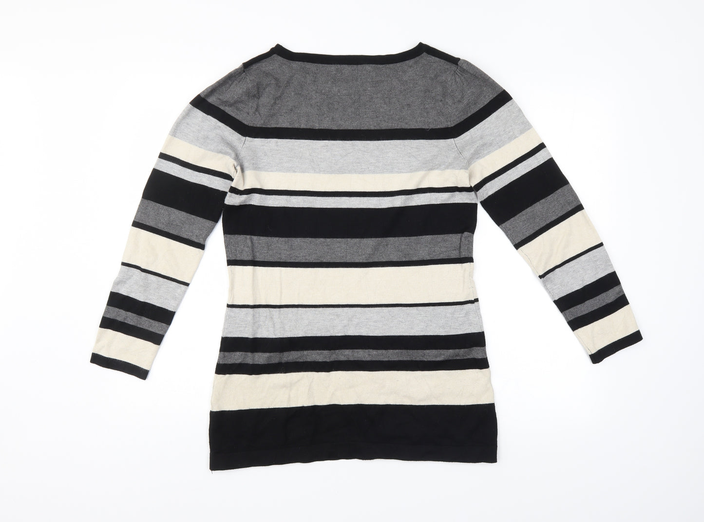 M&Co. Womens Multicoloured Striped  Pullover Jumper Size M