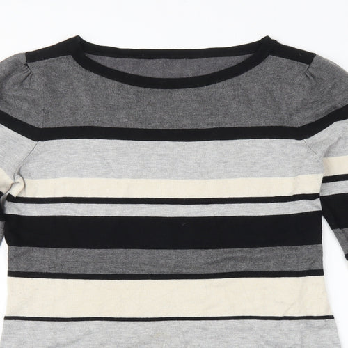 M&Co. Womens Multicoloured Striped  Pullover Jumper Size M