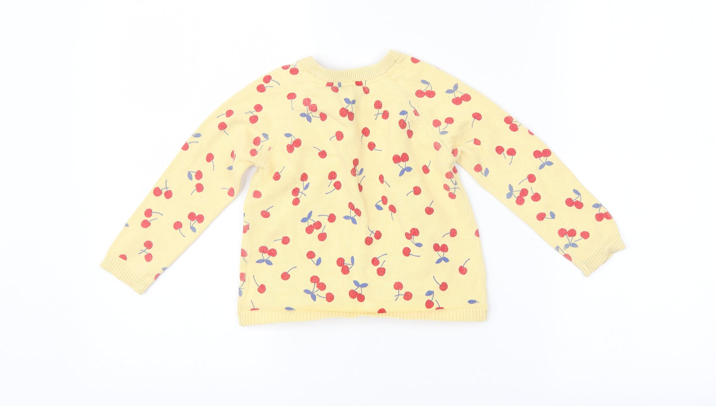 TU Baby Yellow Spotted  Cardigan Jumper Size 18-24 Months