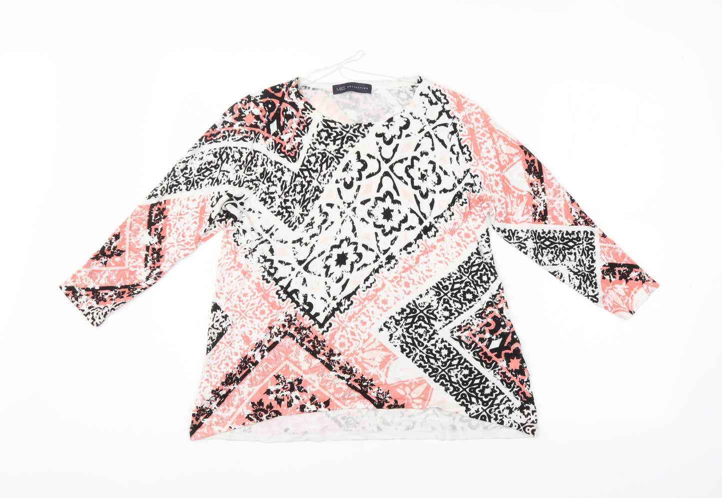 M&S Womens Multicoloured Argyle/Diamond  Pullover Jumper Size 10