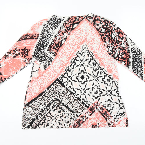 M&S Womens Multicoloured Argyle/Diamond  Pullover Jumper Size 10