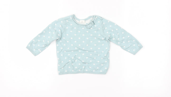 H&M Baby Blue Spotted Pullover Jumper Size 6-9 Months
