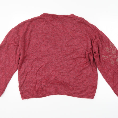 NEXT Womens Red Floral  Pullover Jumper Size 16