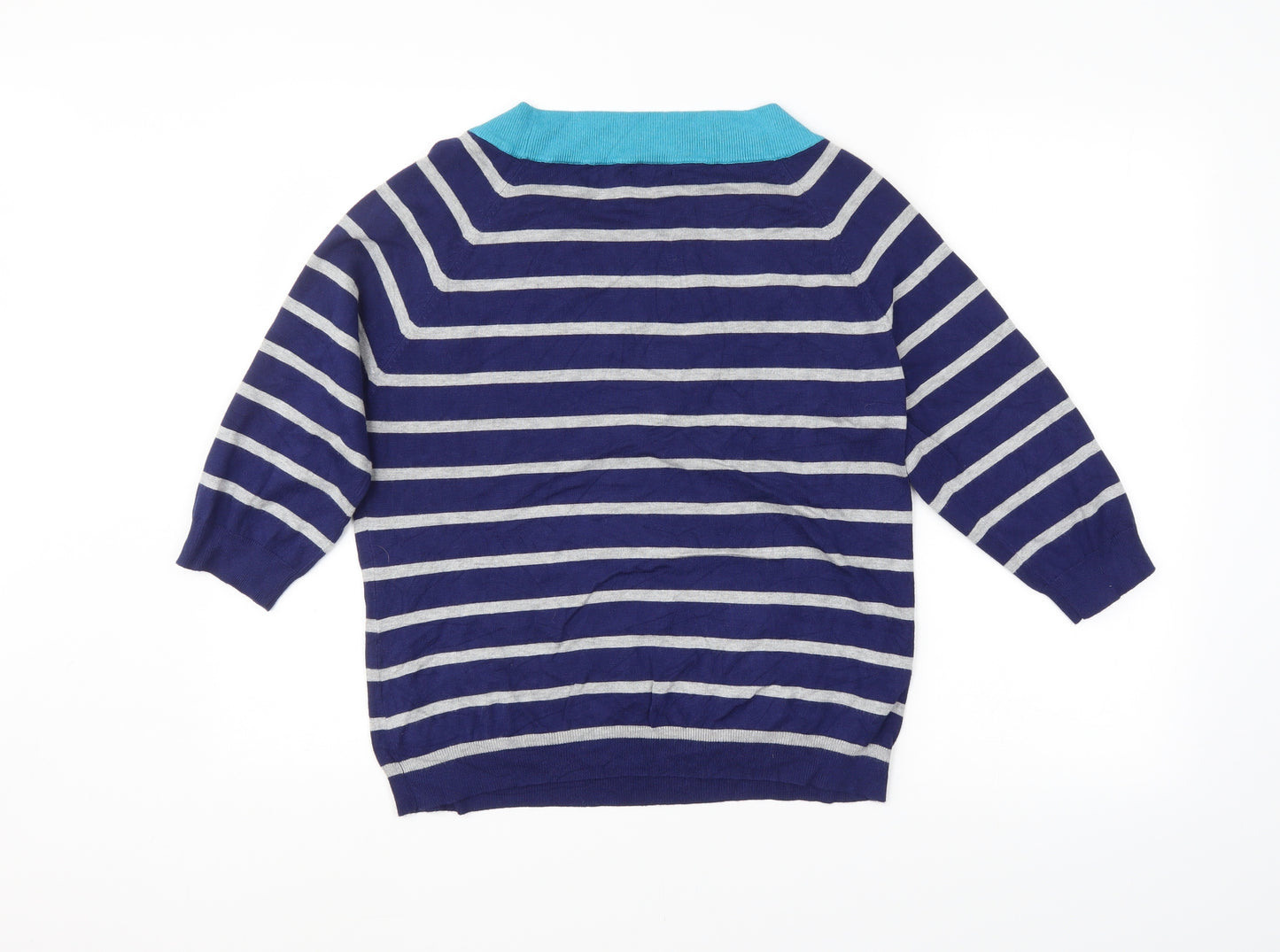 M&Co. Womens Blue Striped  Pullover Jumper Size 18