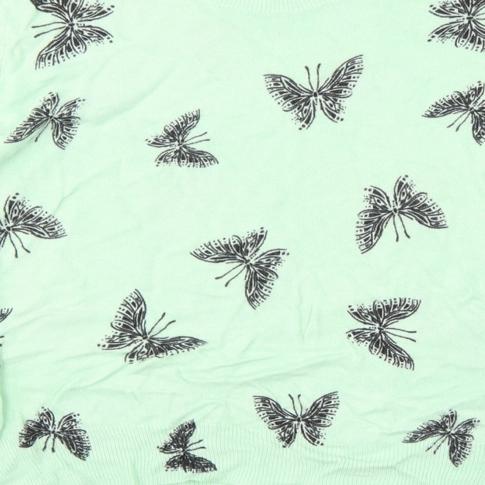 M&S Womens Green Animal Print  Pullover Jumper Size 14  - Butterflies