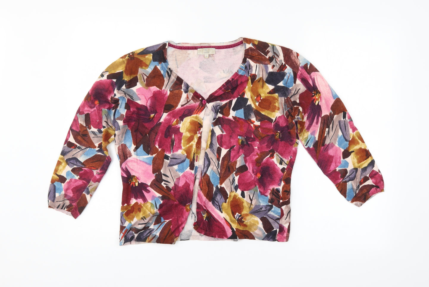 CC Womens Multicoloured Floral  Cardigan Jumper Size M