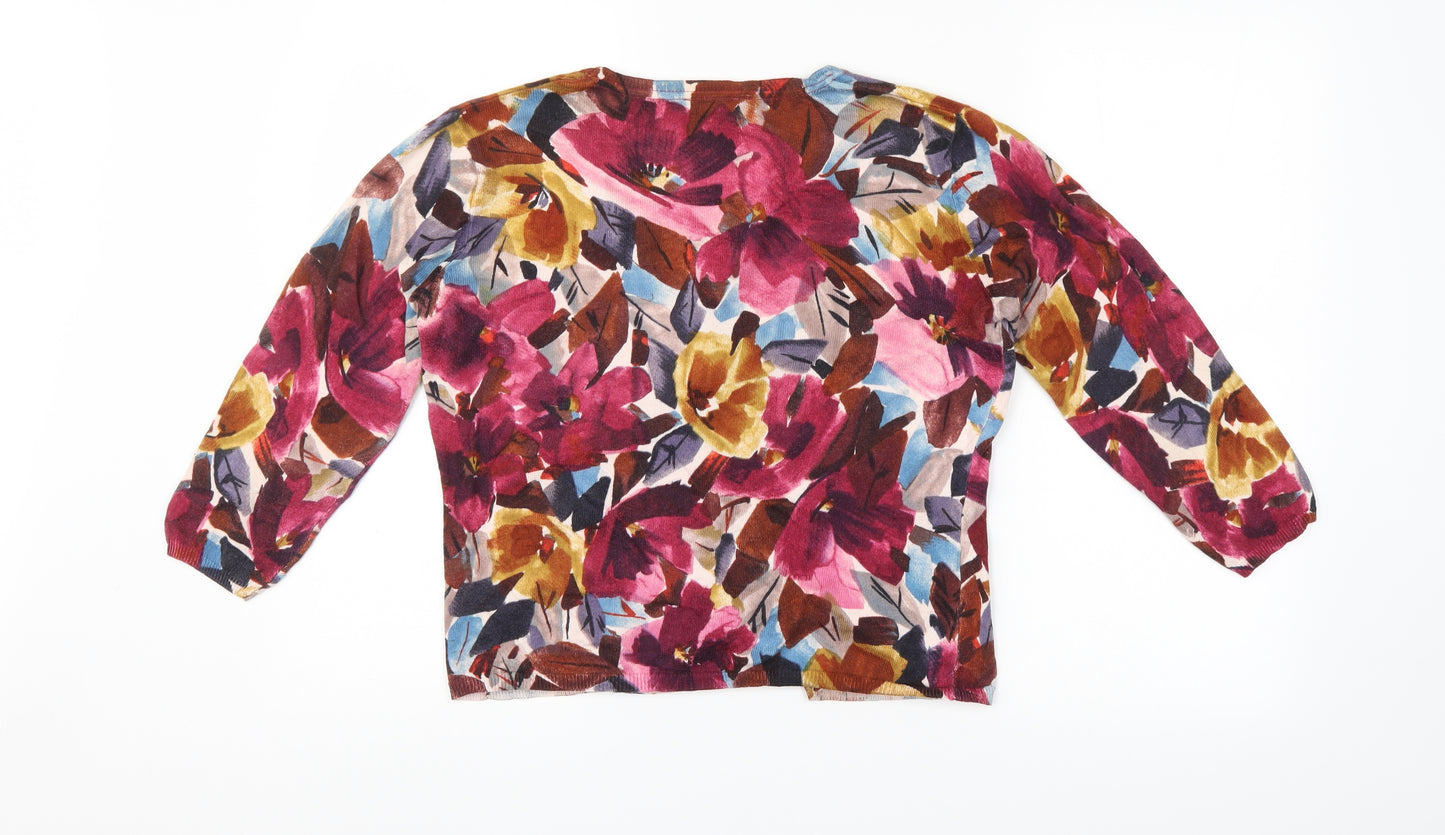 CC Womens Multicoloured Floral  Cardigan Jumper Size M