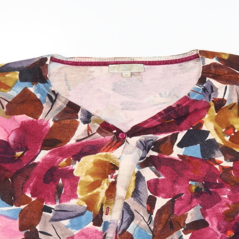 CC Womens Multicoloured Floral  Cardigan Jumper Size M