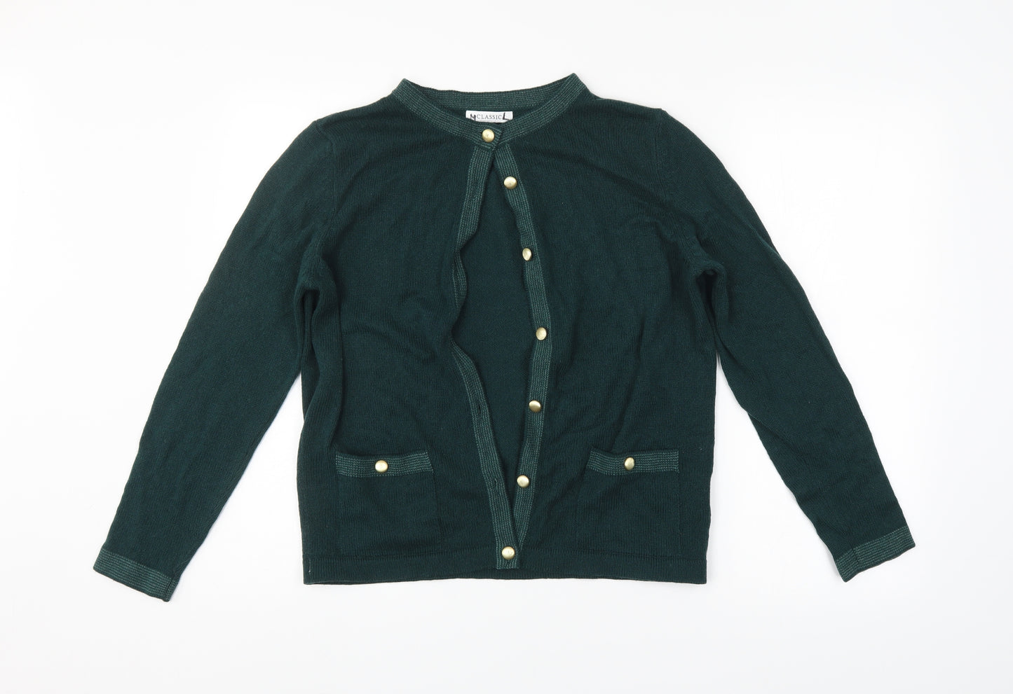M&S Womens Green   Cardigan Jumper Size 12
