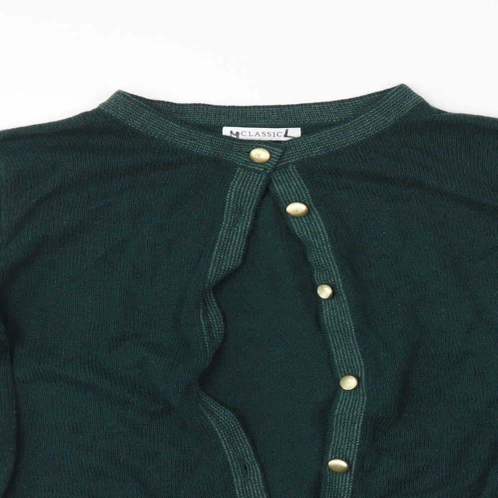M&S Womens Green   Cardigan Jumper Size 12