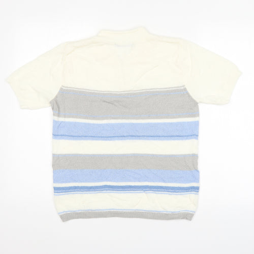 BM Mens Multicoloured Striped  Pullover Jumper Size S