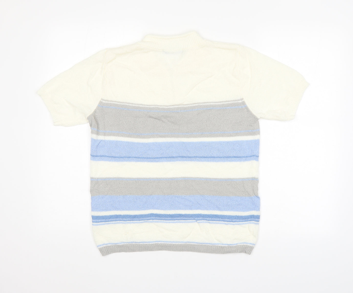 BM Mens Multicoloured Striped  Pullover Jumper Size S