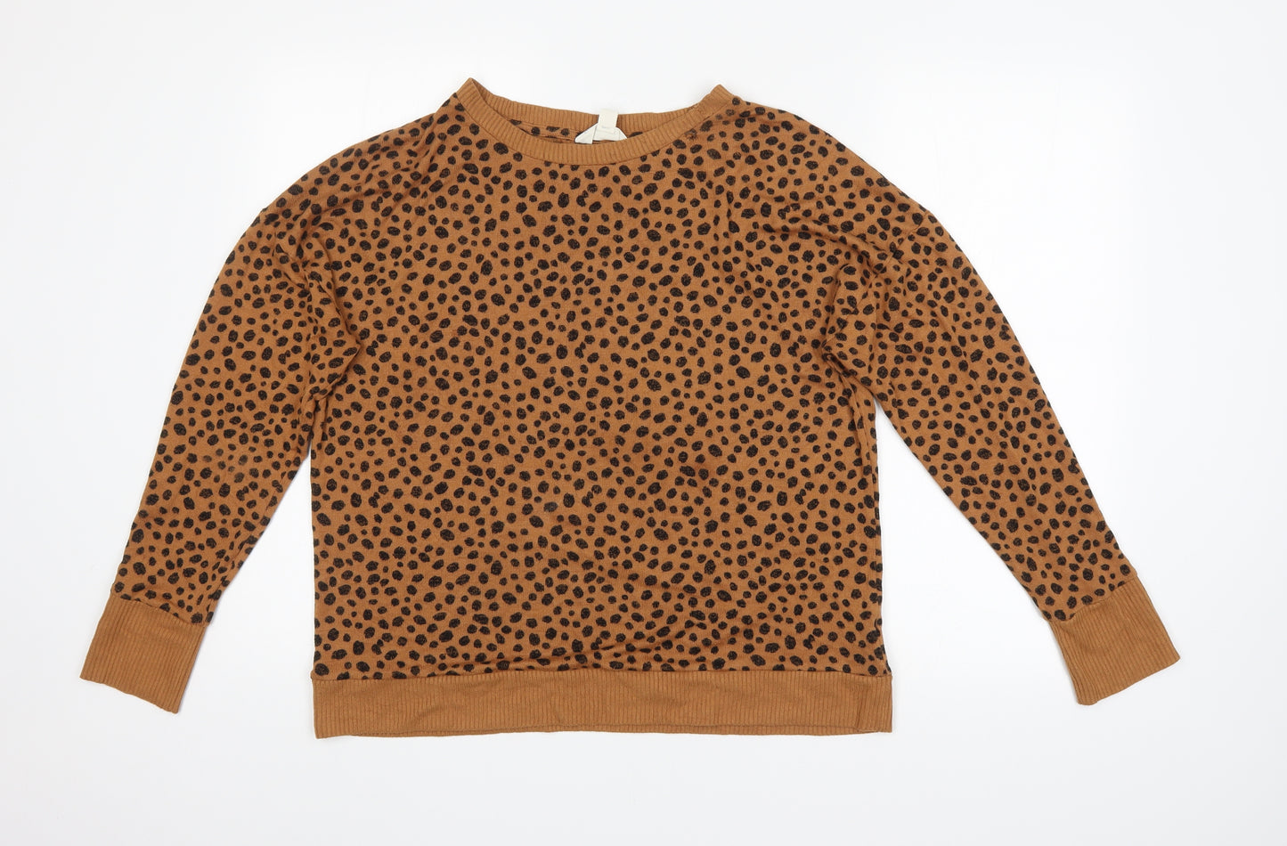 The Lounge Edit Womens Brown Animal Print  Pullover Jumper Size 14