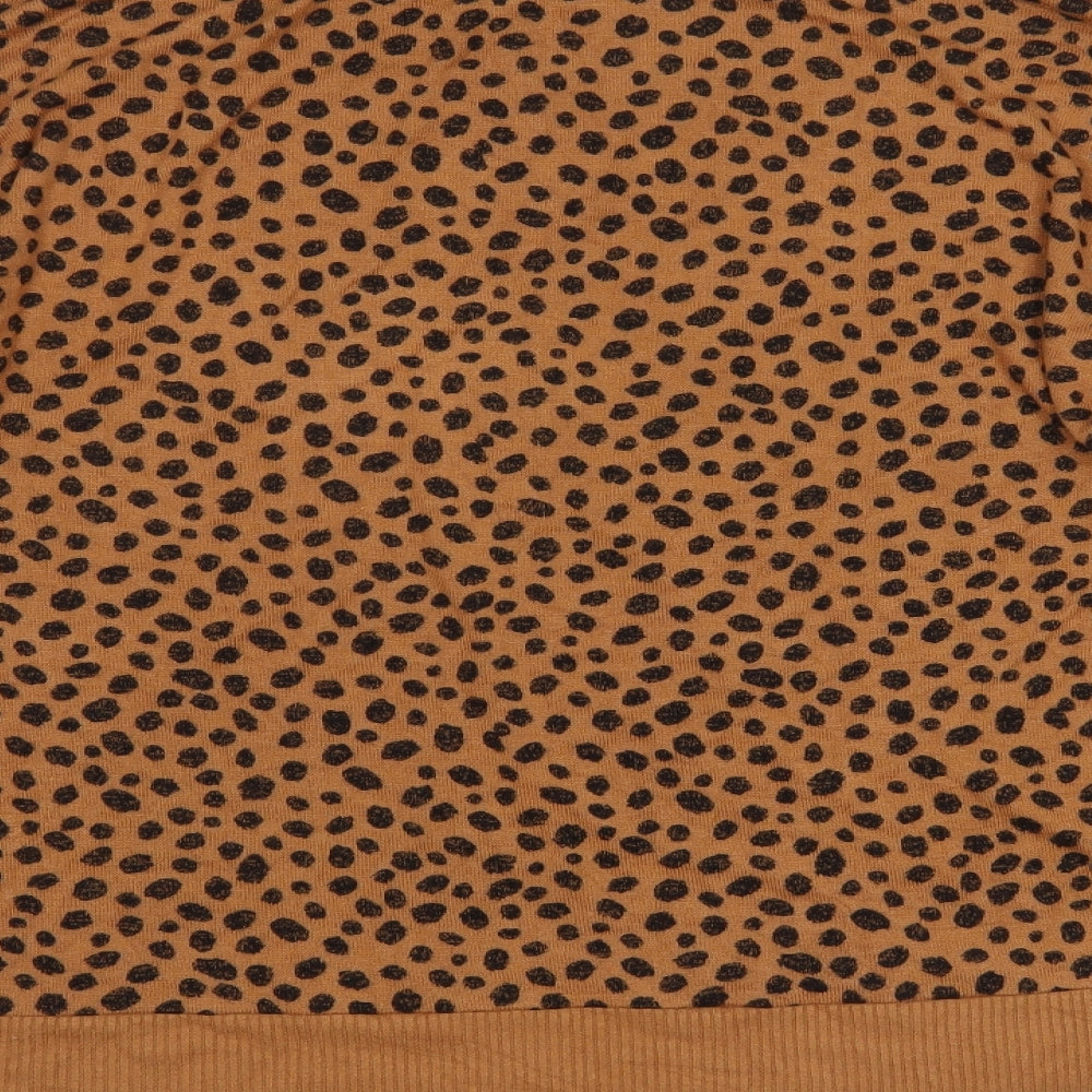 The Lounge Edit Womens Brown Animal Print  Pullover Jumper Size 14
