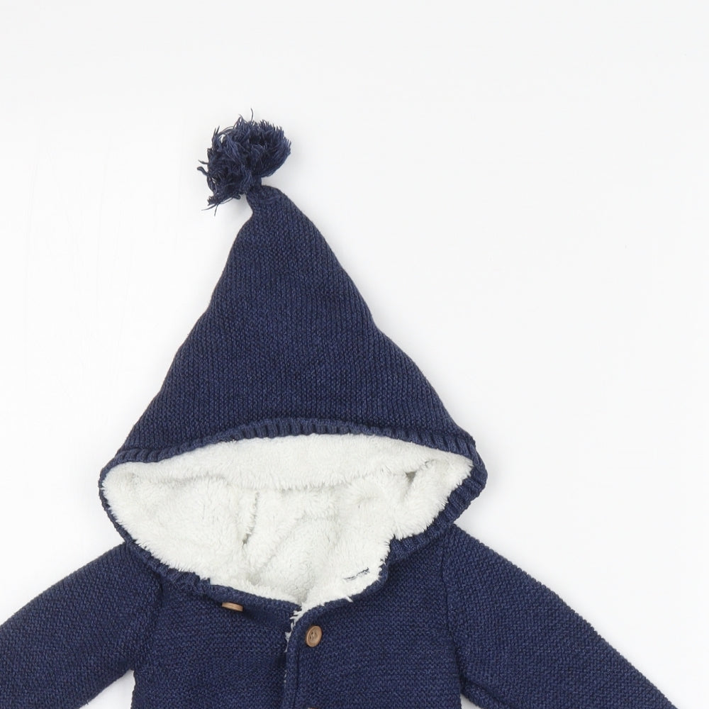 F&F  Blue   Overcoat Coat Size 3-6 Months