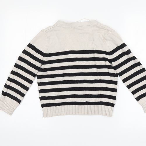 H&M Womens Black Striped  Pullover Jumper Size XS