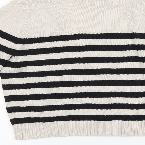 H&M Womens Black Striped  Pullover Jumper Size XS