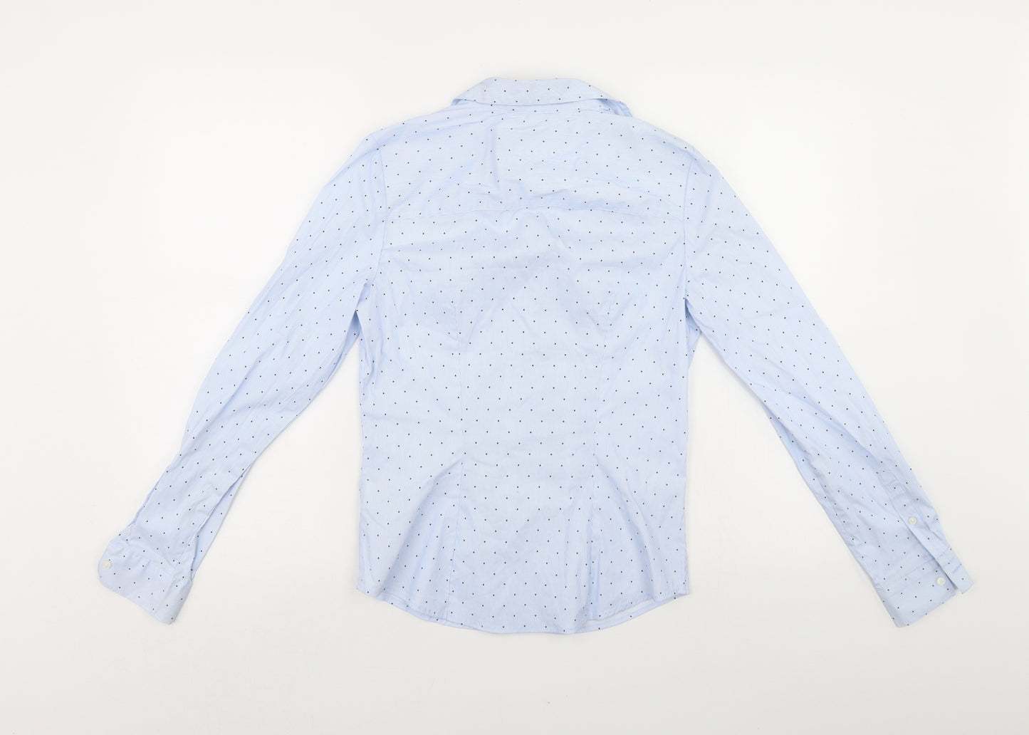 H&M Womens Blue Polka Dot  Basic Button-Up Size 8