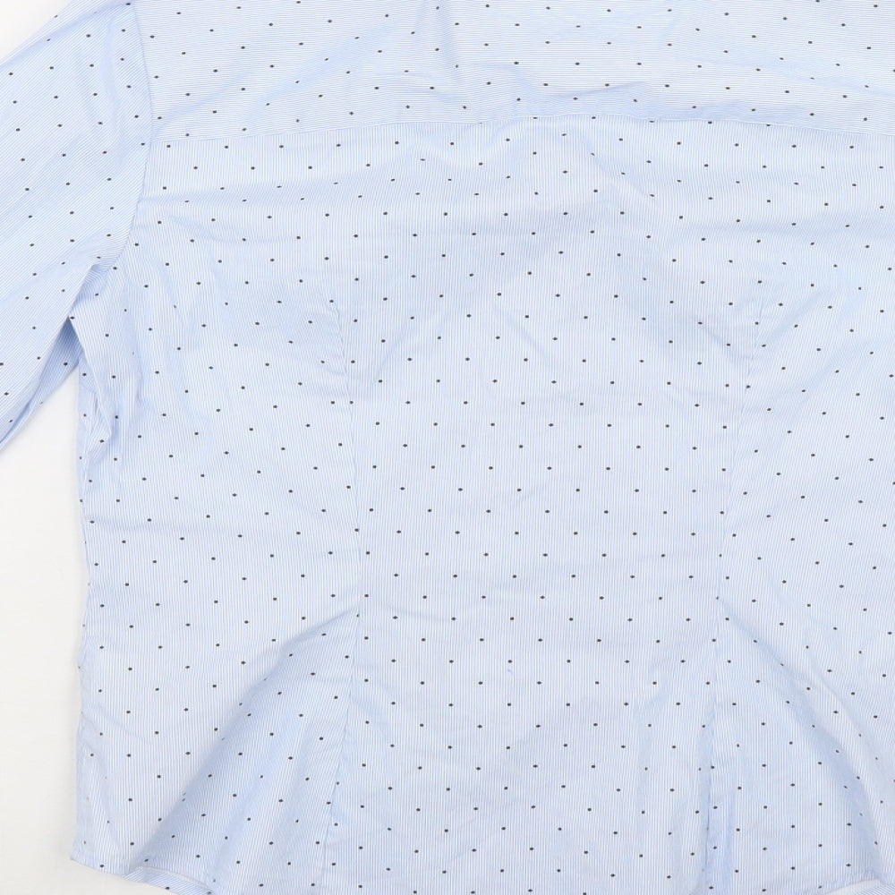 H&M Womens Blue Polka Dot  Basic Button-Up Size 8