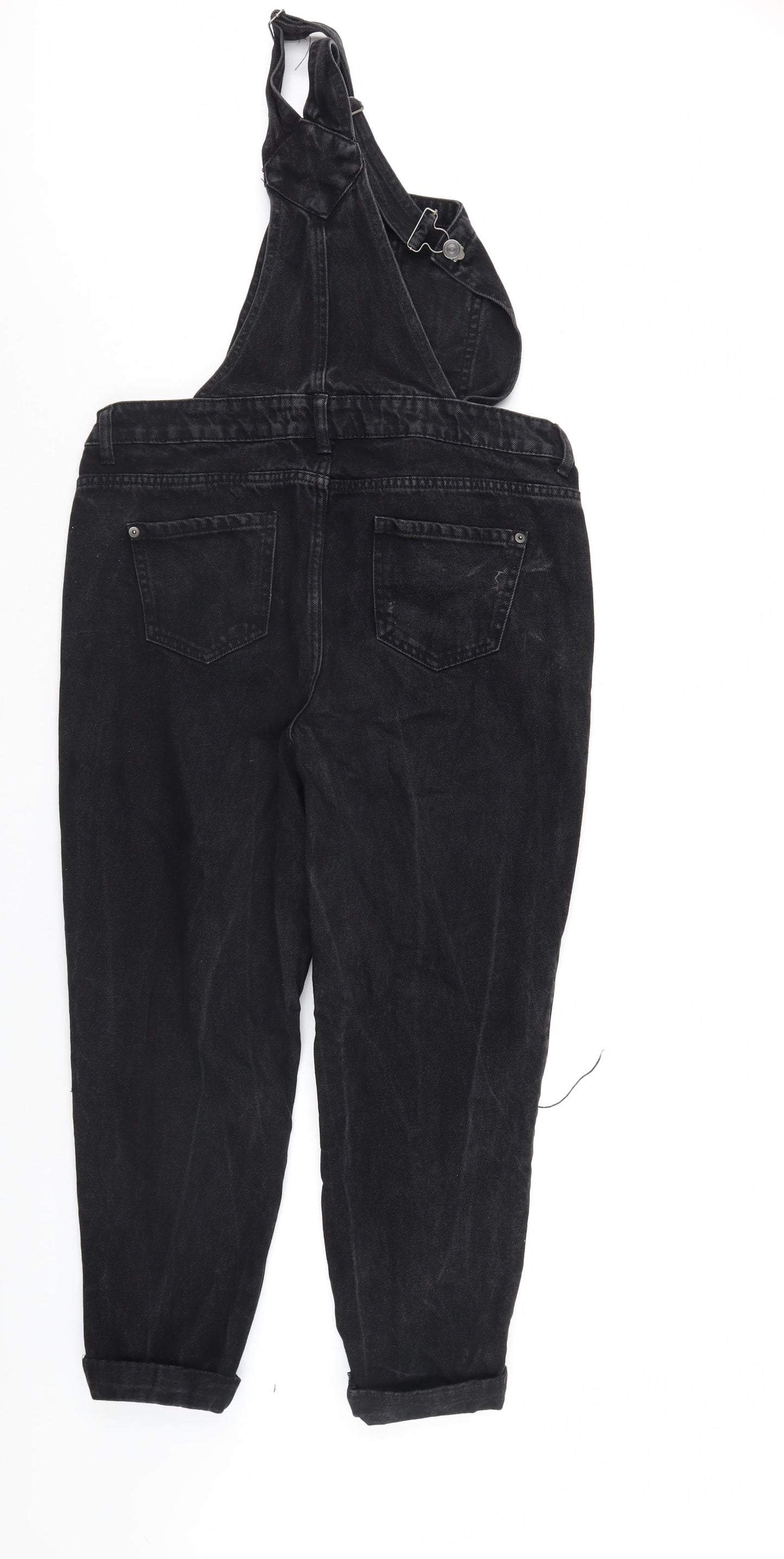 New Look Womens Black  Denim Dungaree One-Piece Size 14