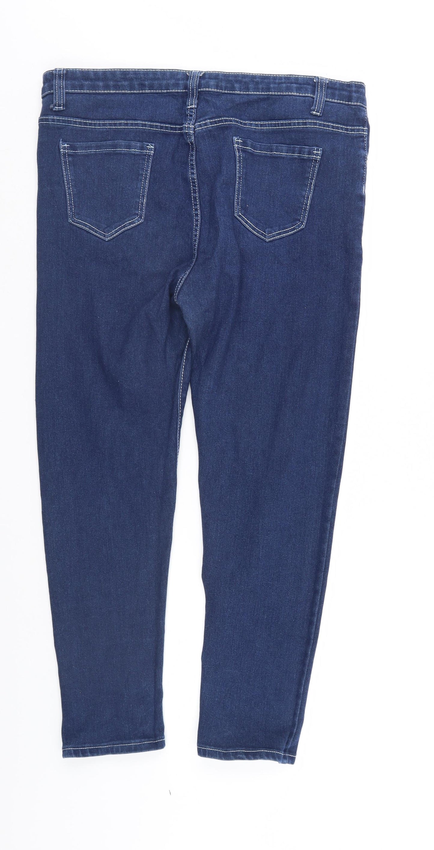 Preworn Womens Blue  Denim Straight Jeans Size 38 in L27 in