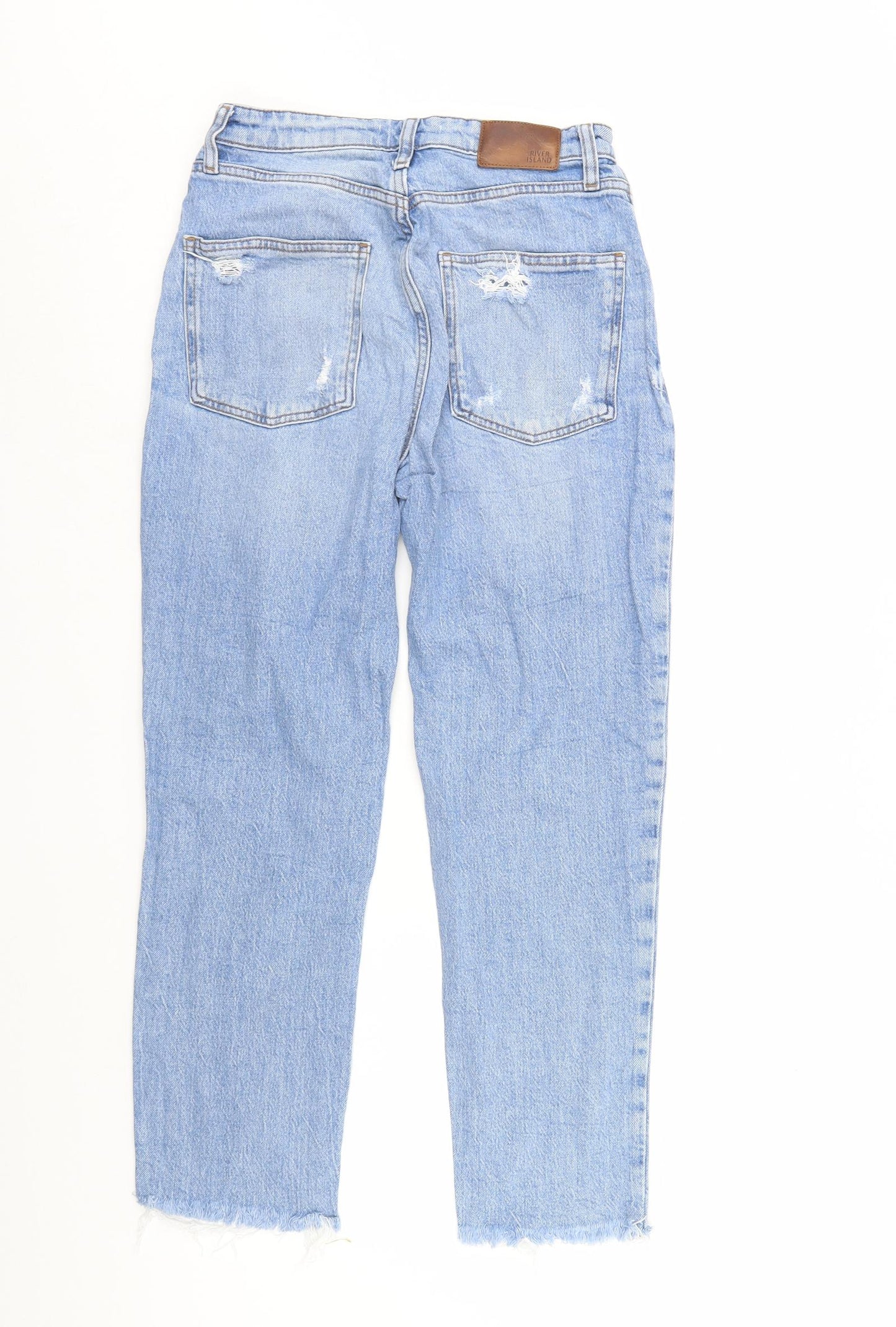 River Island Womens Blue  Denim Straight Jeans Size 8 L26 in