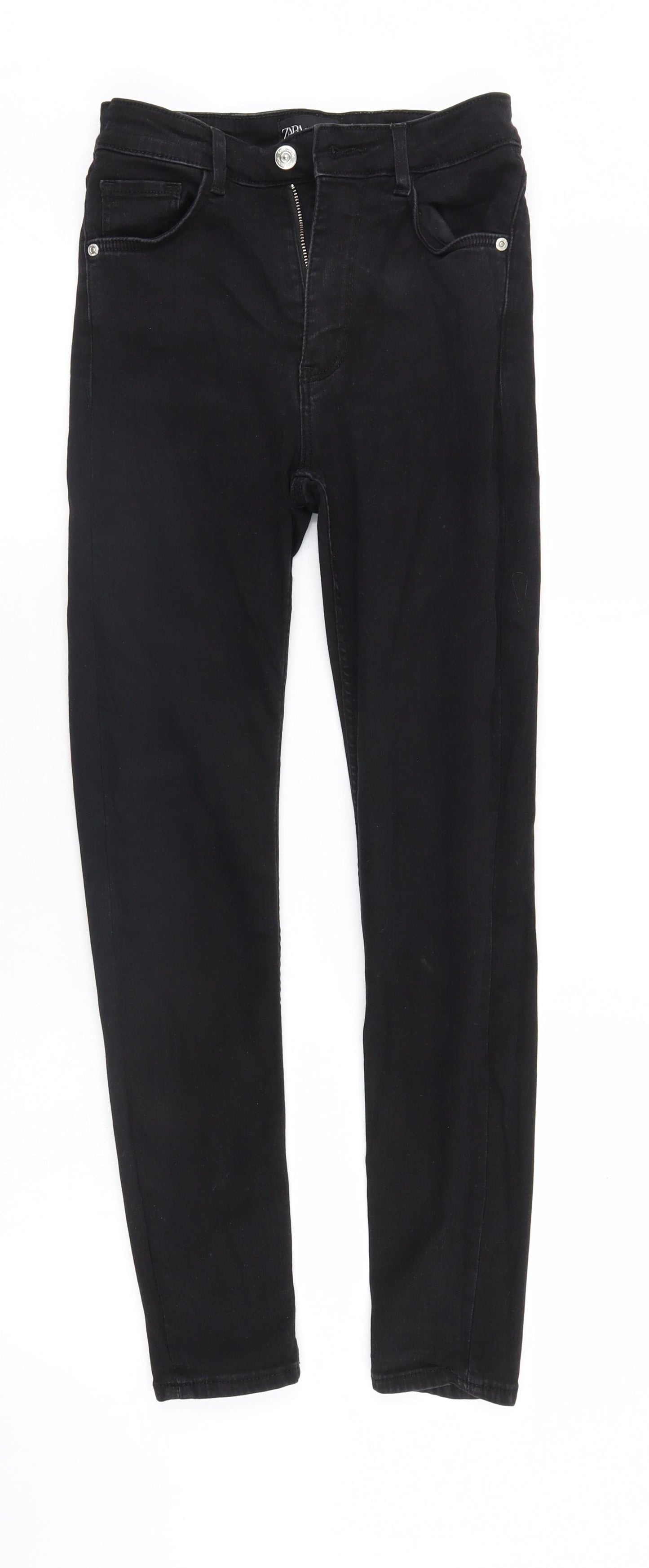 Zara Womens Black  Denim Straight Jeans Size 8 L27 in