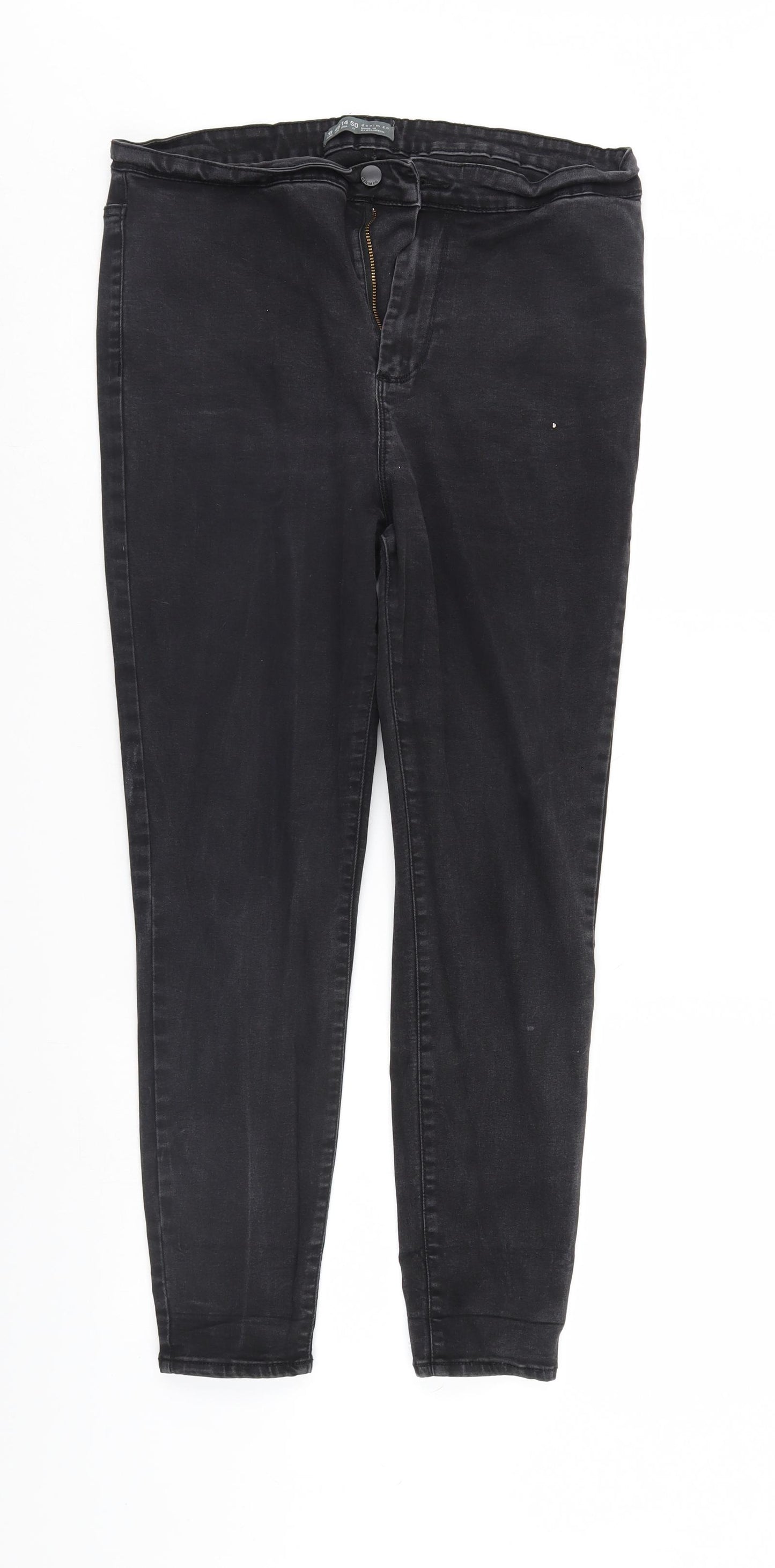Denim & Co. Womens Black  Denim Straight Jeans Size 18 L27 in - Elastic Waist
