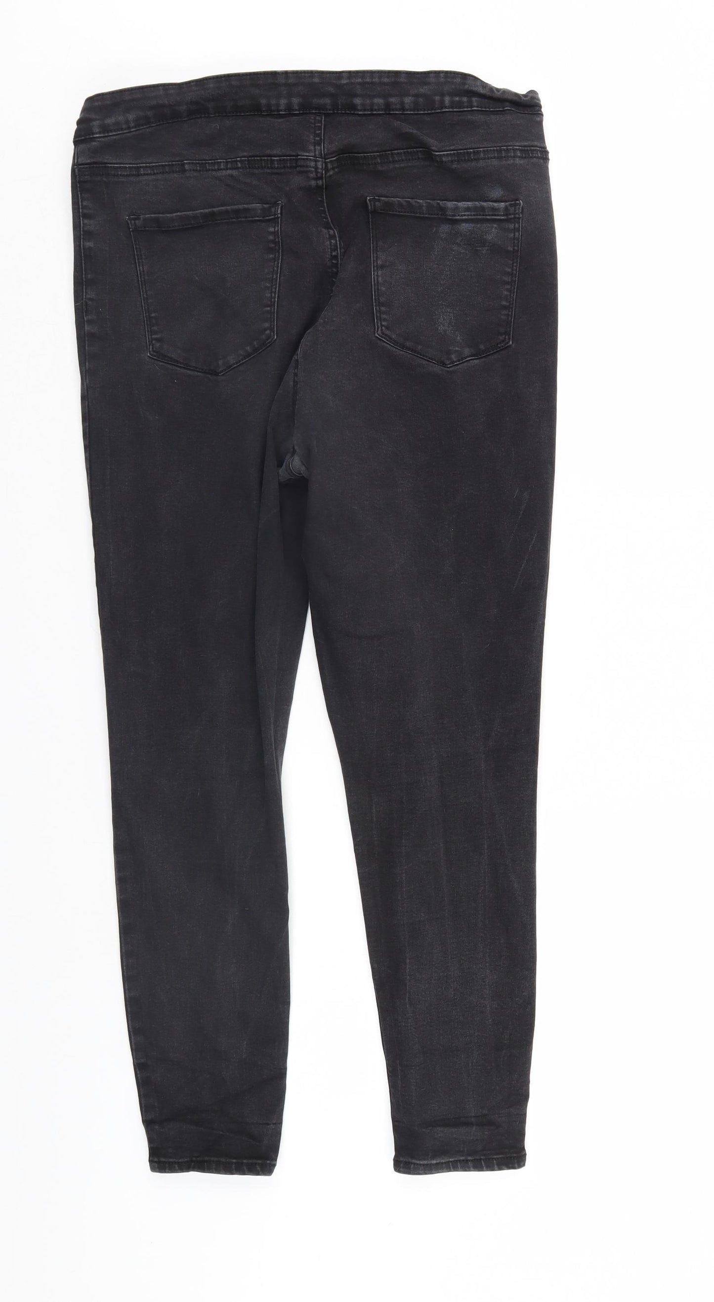 Denim & Co. Womens Black  Denim Straight Jeans Size 18 L27 in - Elastic Waist