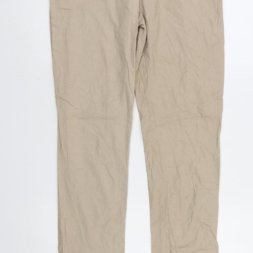 Micha Womens Beige Animal Print Denim Straight Jeans Size 8 L31 in