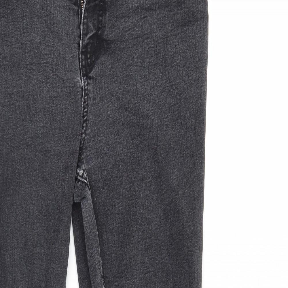 M&S Womens Black  Denim Straight Jeans Size 16 L27 in - Elastic Waist