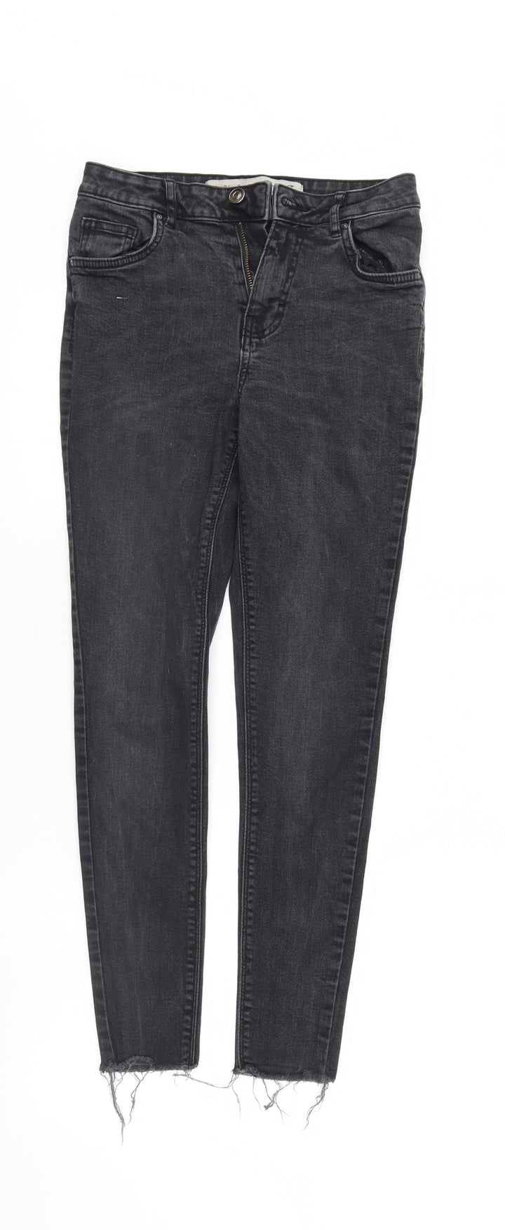 Denim & Co. Womens Black Denim Tapered Jeans Size 6 L26 in