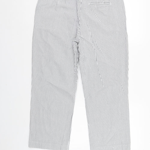 The Evie Womens Grey Striped  Cropped Trousers Size 12 L24 in