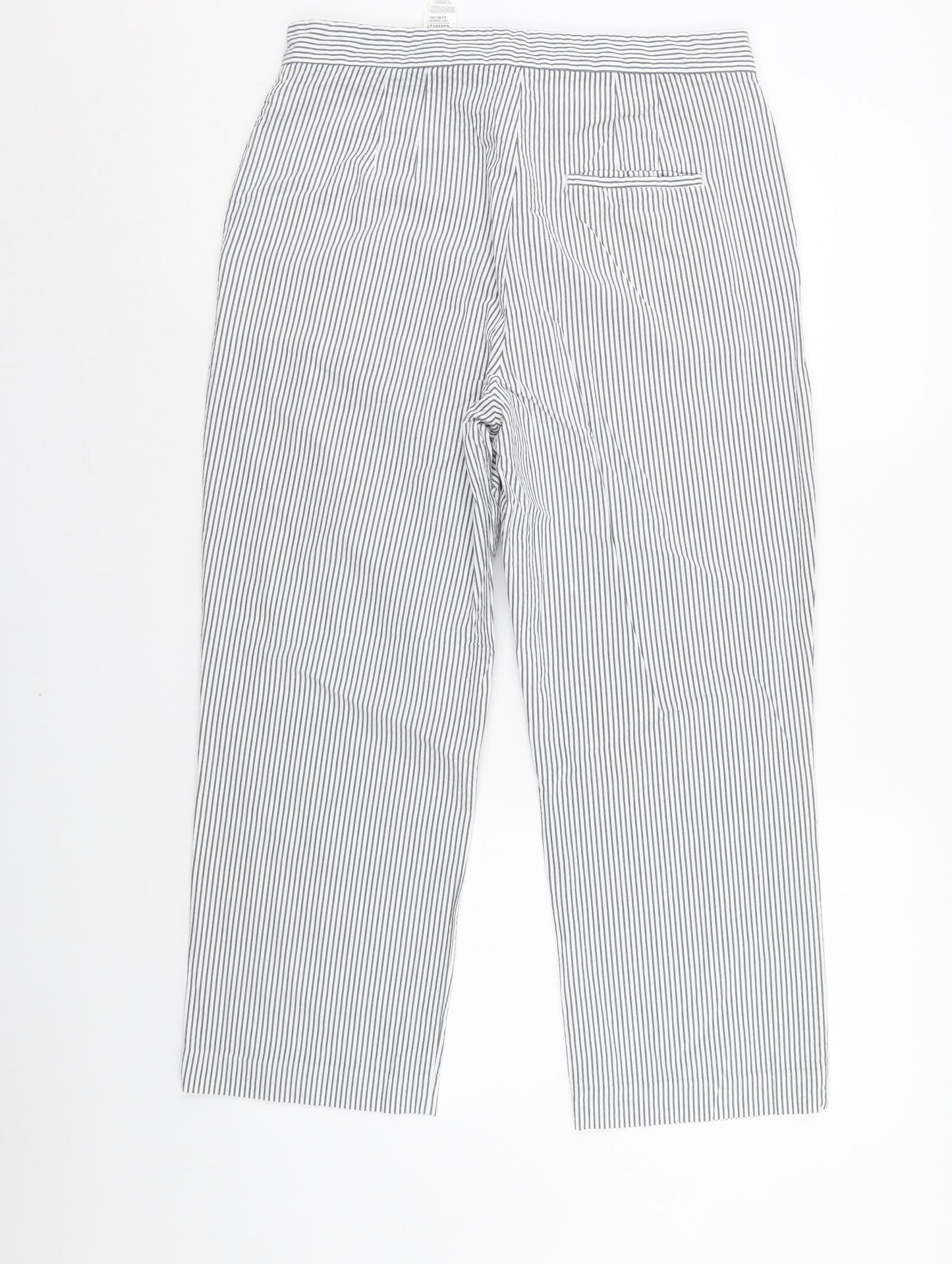 The Evie Womens Grey Striped  Cropped Trousers Size 12 L24 in
