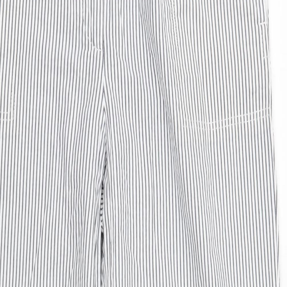 The Evie Womens Grey Striped  Cropped Trousers Size 12 L24 in