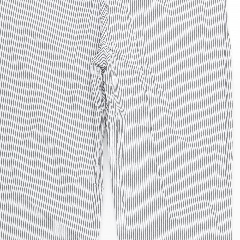 The Evie Womens Grey Striped  Cropped Trousers Size 12 L24 in