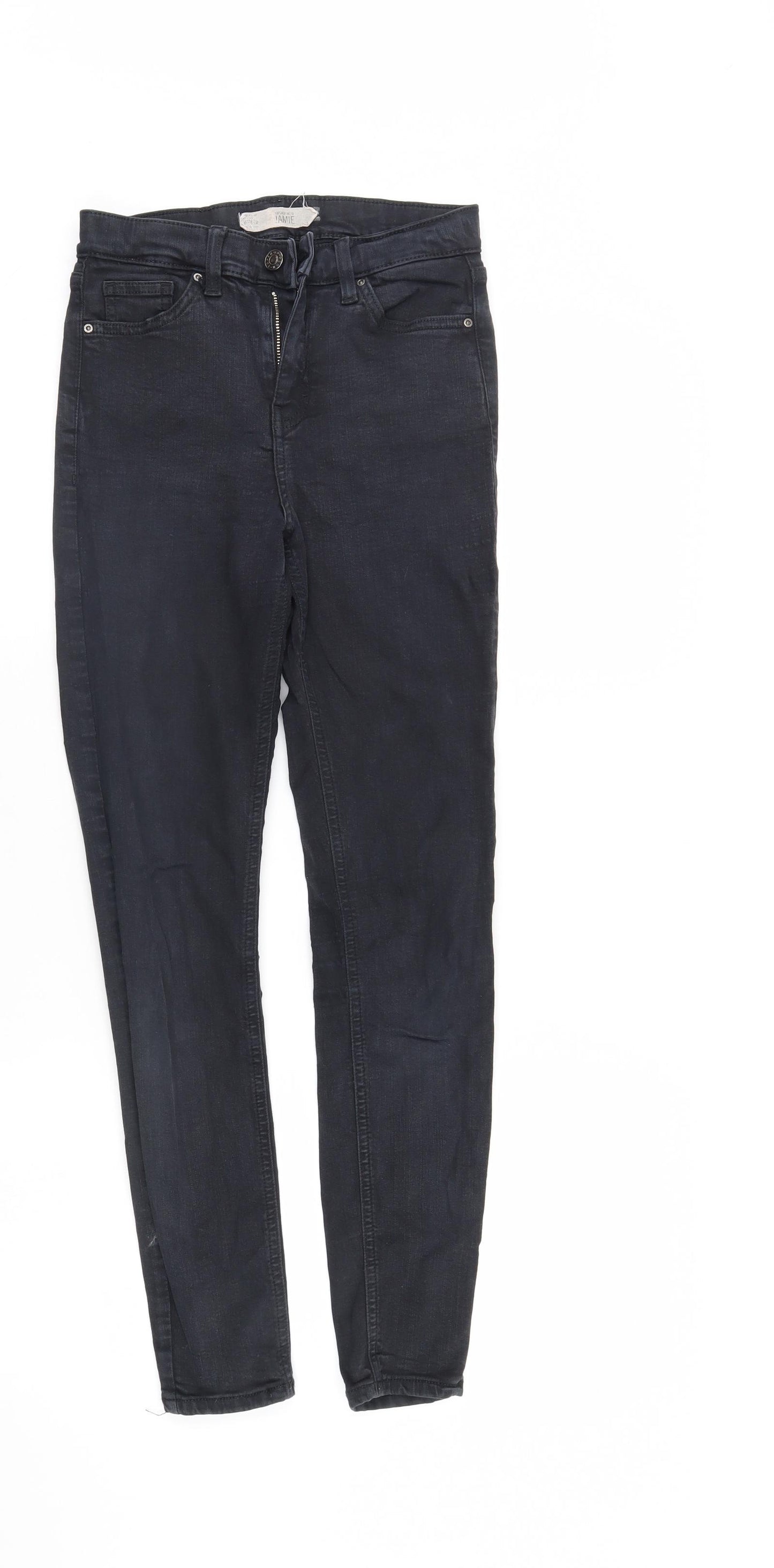 Top Shop Mens Black  Denim Straight Jeans Size 26 L32 in