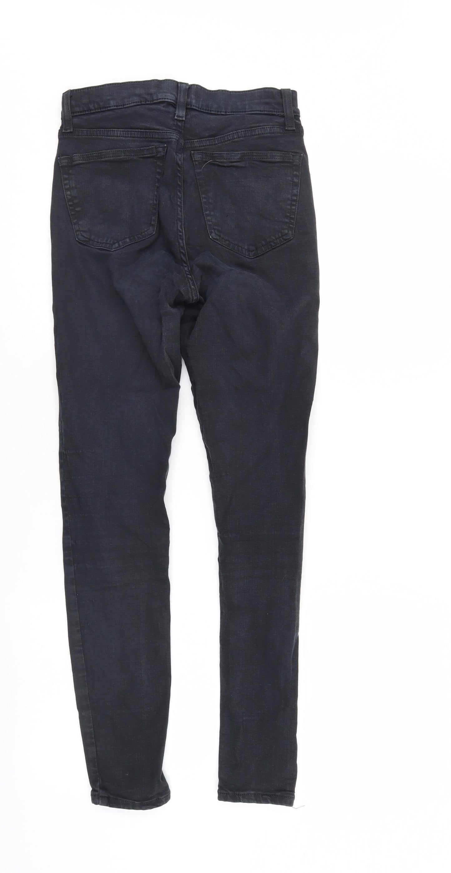 Top Shop Mens Black  Denim Straight Jeans Size 26 L32 in