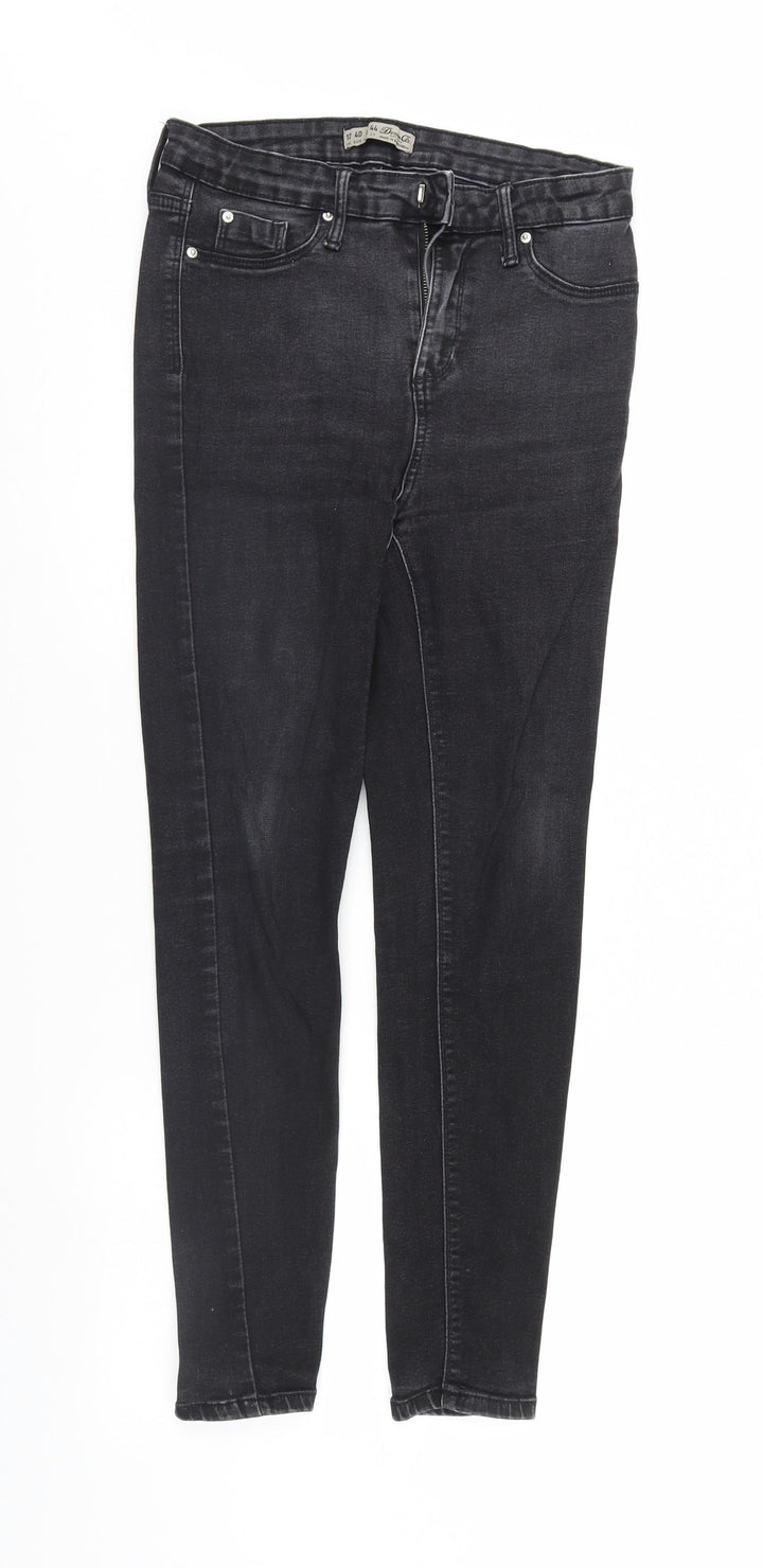 Denim & Co. Womens Black Denim Tapered Jeans Size 12 L28 in - Elastic Waist