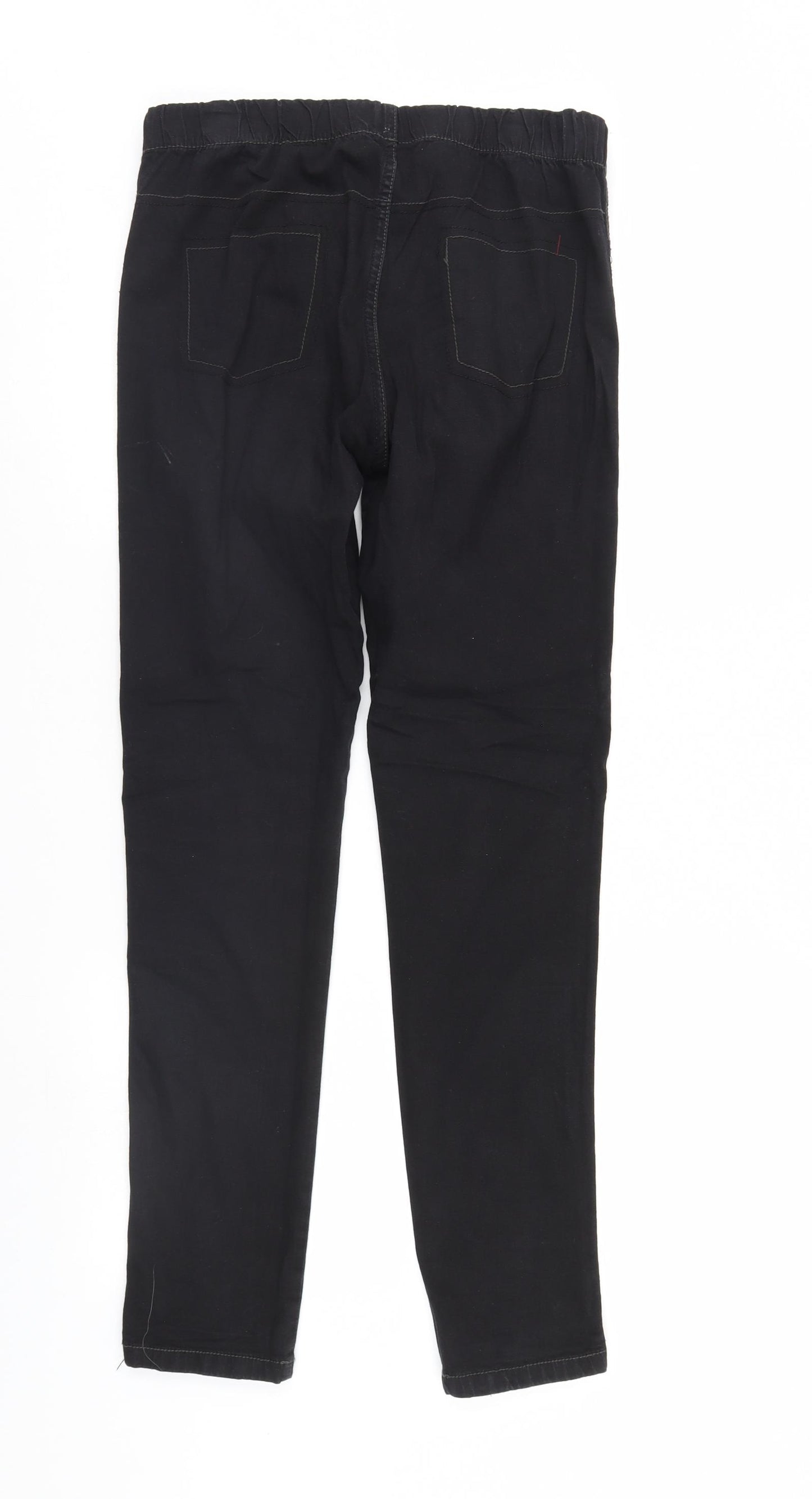 Cherokee Womens Black  Denim Straight Jeans Size 12 L30 in - Elastic Waist