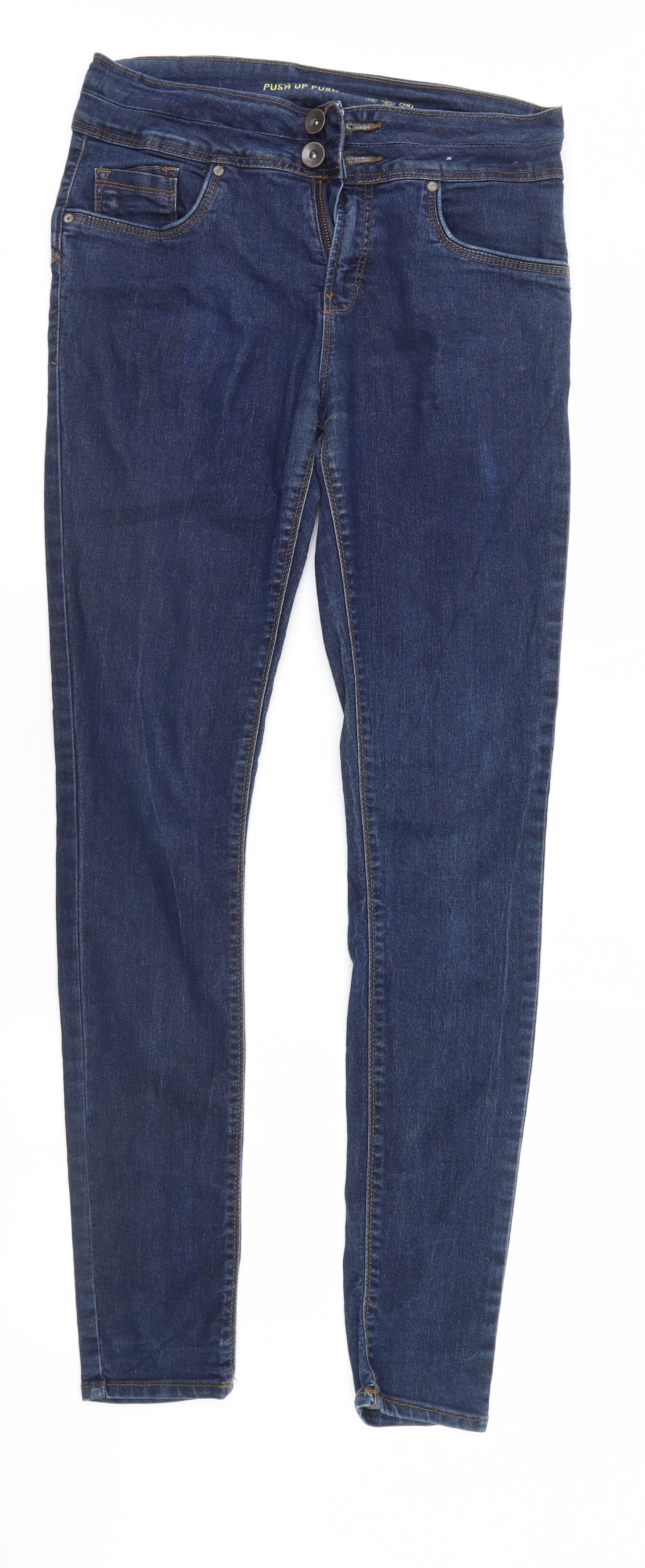 Denim & Co. Womens Blue  Denim Tapered Jeans Size 12 L32 in