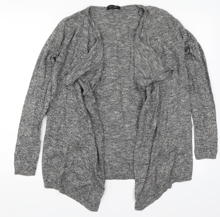 New Look Womens Grey Knit Cardigan Jumper Size 6
