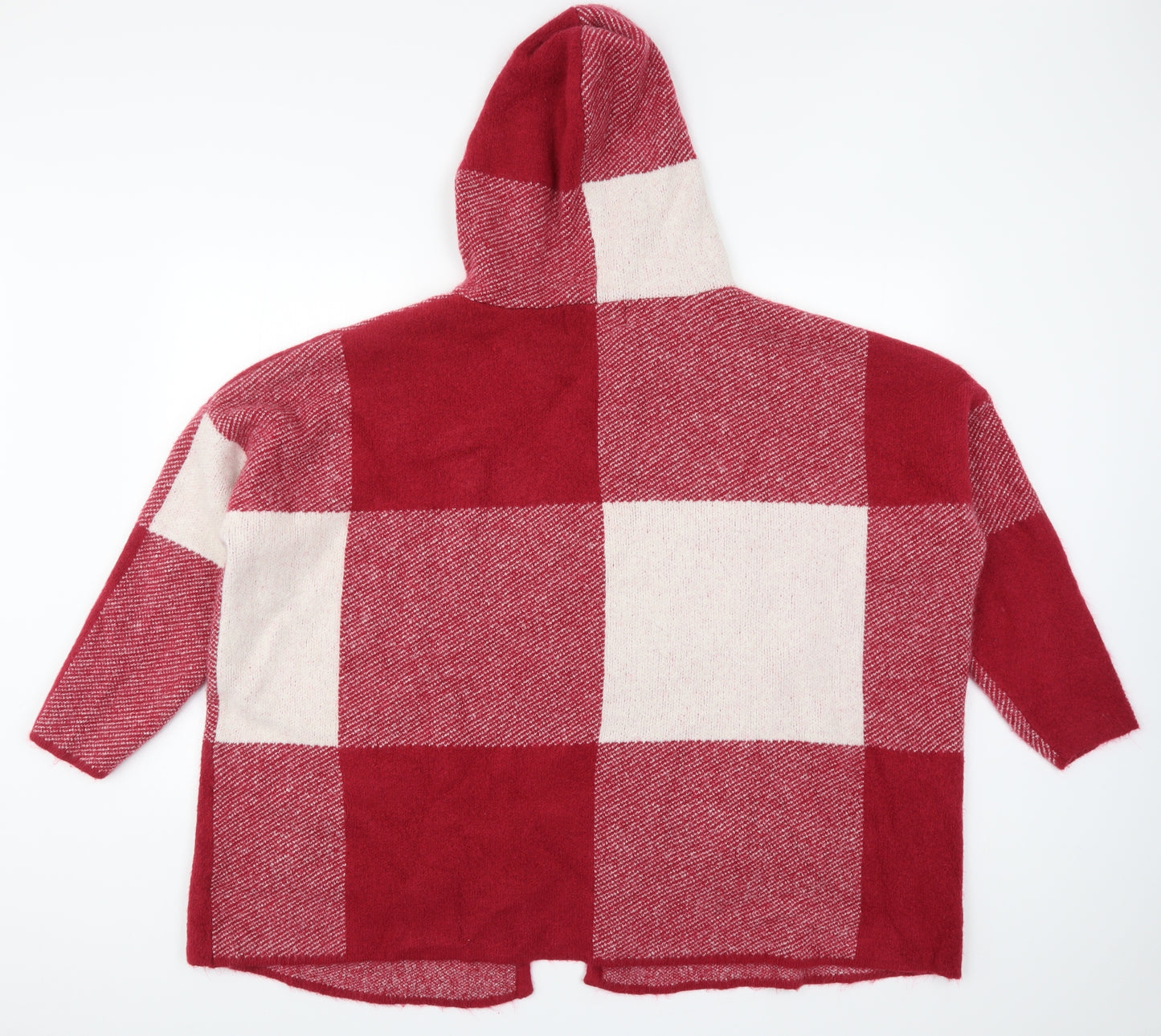 Centigrade Womens Red Check Knit Cardigan Jumper Size L